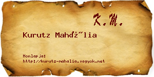 Kurutz Mahália névjegykártya